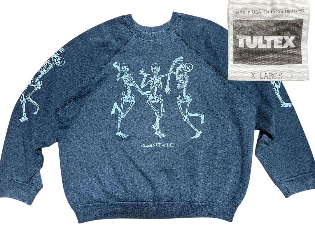 90s USA製 ブラック フェード スカル XL