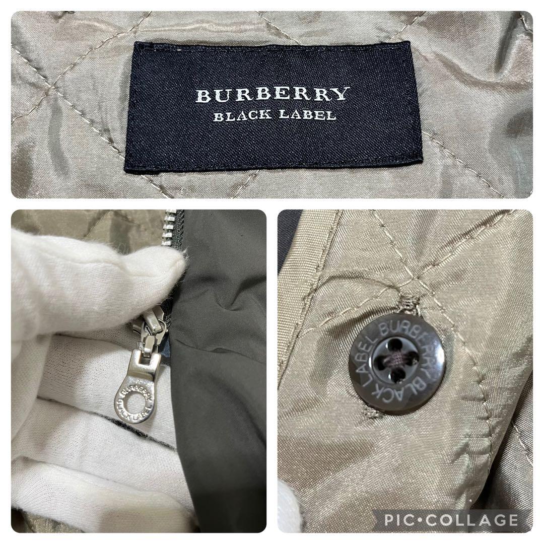 バーバリーブラックレーベル モッズコート ノバチェック ライナー ラビットファー