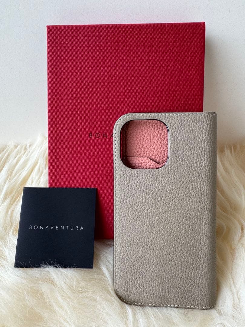 ボナベンチュラ iPhone 15 Pro Max シュリンクレザー　手帳型