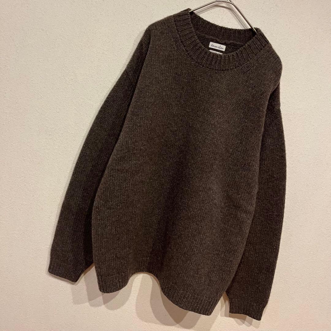 【美品】steven alan 23AW ハミルトンラムウール ニット ブラウン