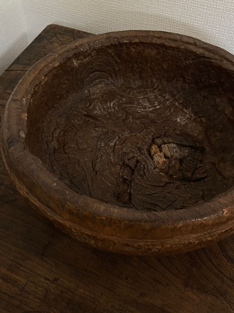 1930年代 アフリカ古木 削り出し特大ボウル 古道具坂田