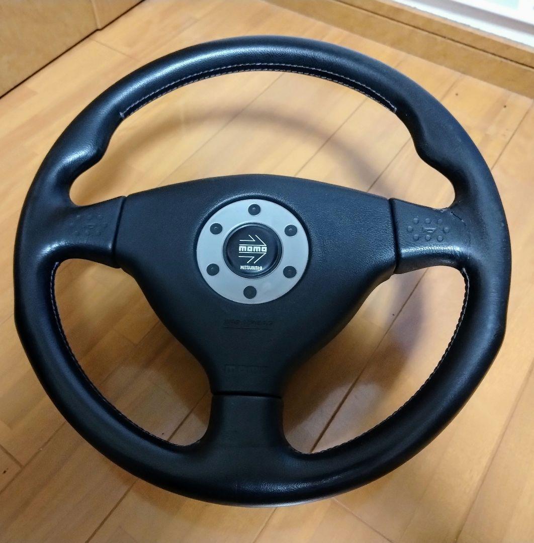 三菱　ランサーエボリューション　MOMOステアリング　本革