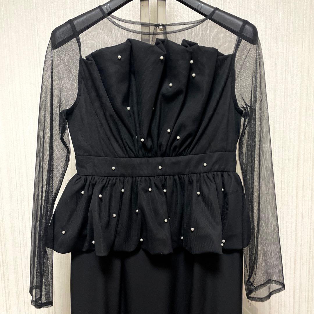 訳あり　et.UNiVER Eclipse dress ペプラム　ドレス　M