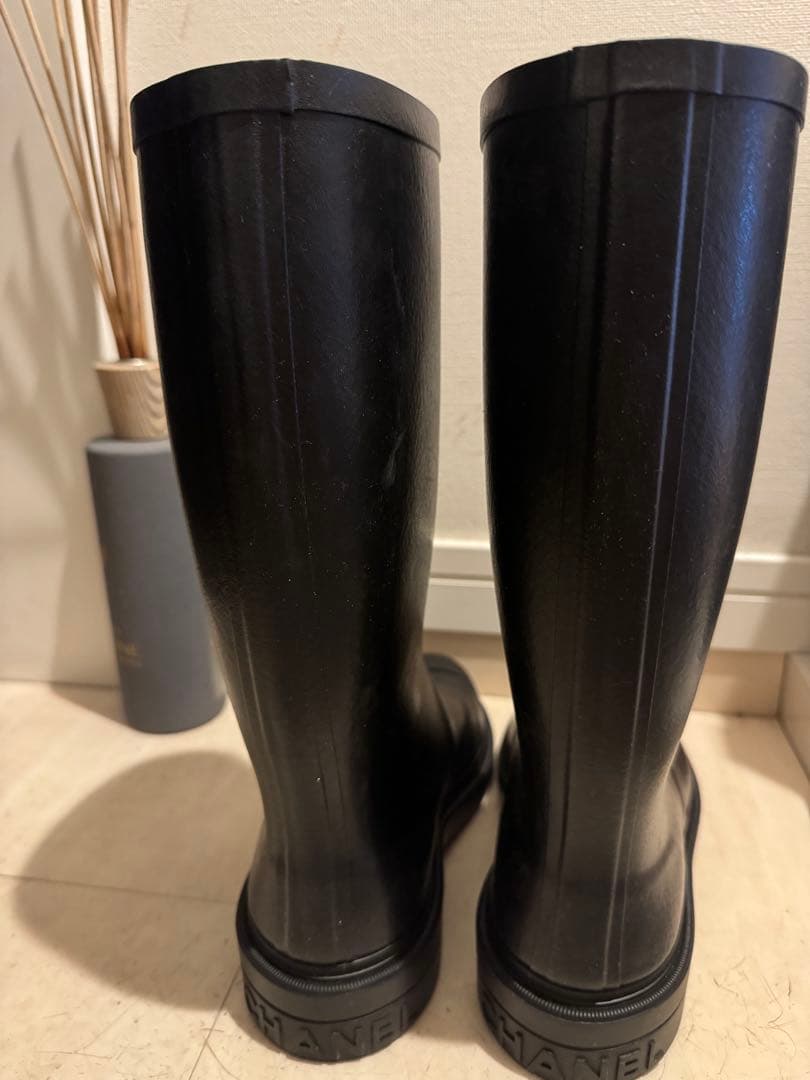 CHANEL ラバーロング　レインブーツ　37