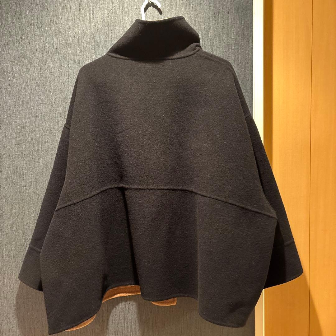 SHIPS any: リバー スタンドカラー ポンチョ ショート コート