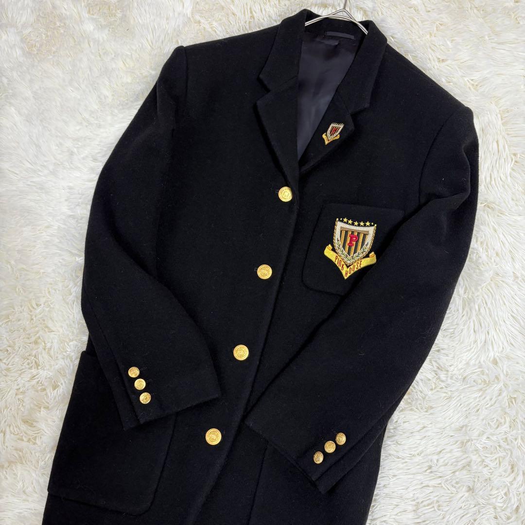 ピンクハウス　テーラードジャケットコート　L大きめ　黒