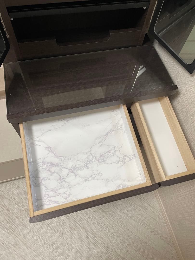 【引き取り限定】ドレッサー 3面鏡 椅子付き ニトリ