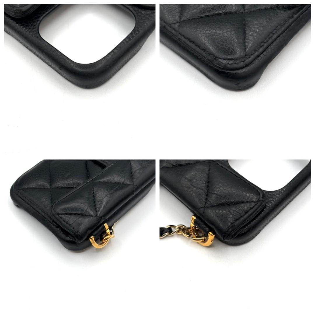 美品 シャネル iPhone14Pro スマホケース キャビアスキン マトラッセ