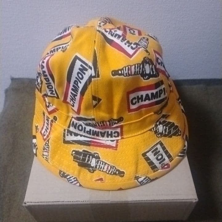 80s90s　チャンピオンプラグハット　USA製　ヴィンテージ　総柄