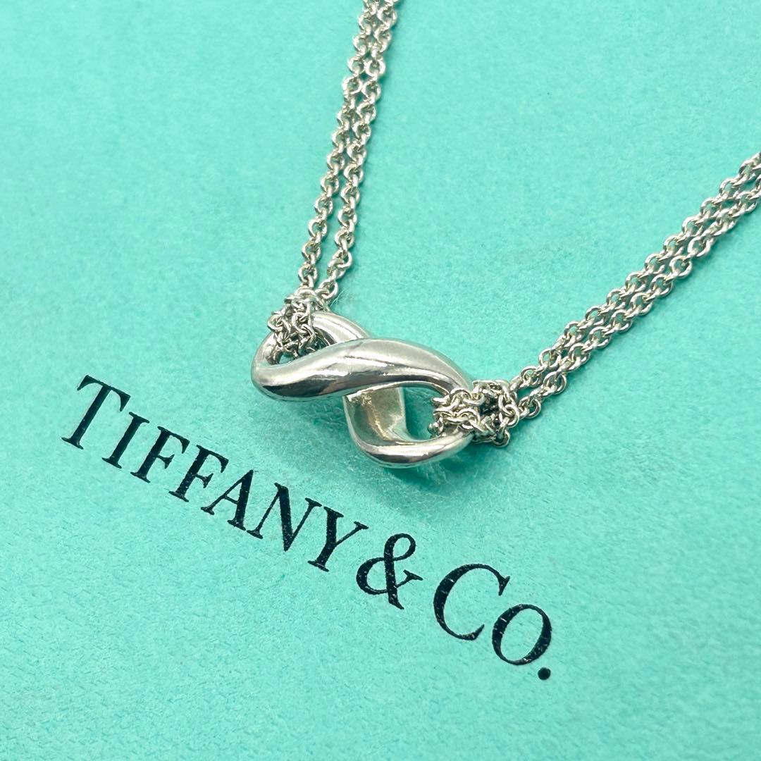 美品　ティファニー　インフィニティ　ネックレス　　ダブルチェーン　シルバー