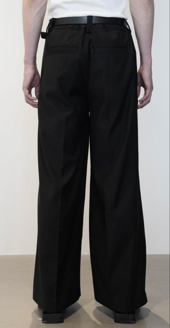 【CS】Cross tuck drape slacks (black)