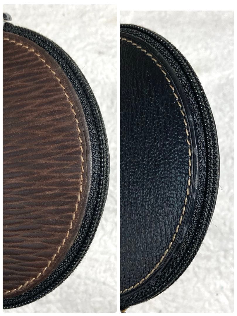 良品　ロエベ　ベラスケス　レザー　ラウンド　ケース　ミニポーチ