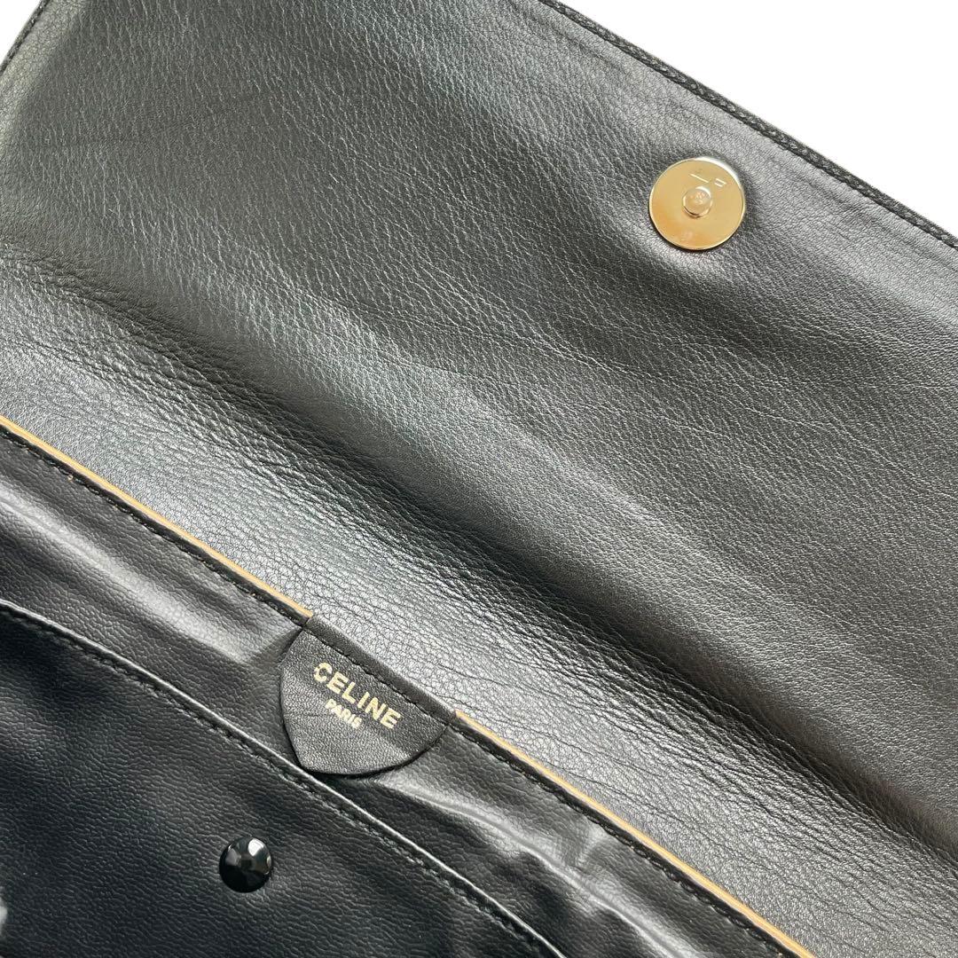 【新品級に綺麗】セリーヌ ホースキャレッジ 馬車金具 レザークラッチバッグ