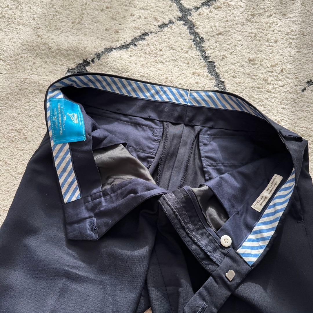 ユニバーサルランゲージ　カノニコ　スーツ　セットアップ　ネイビー　トラベル　L