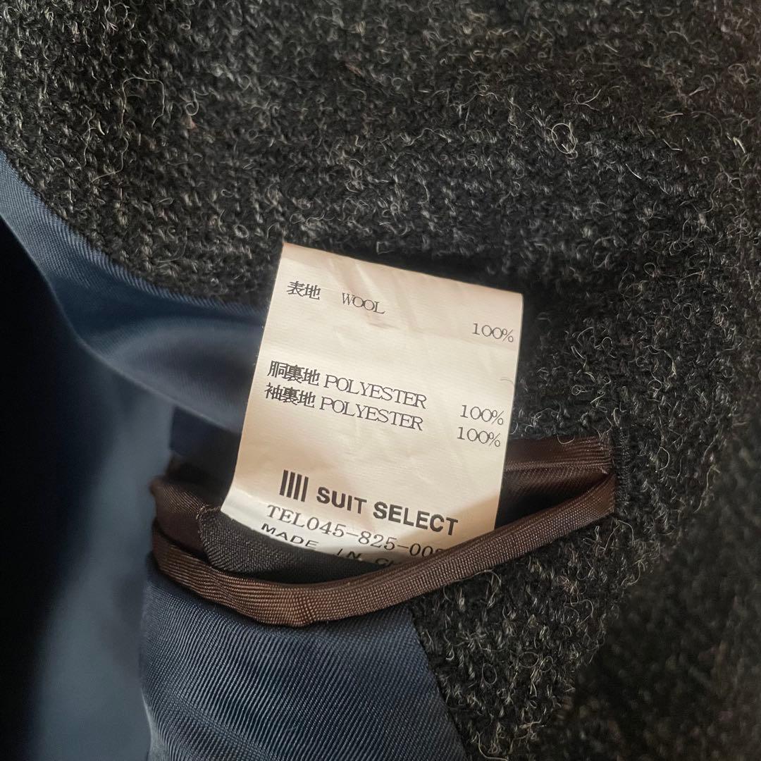 ⭐︎美品　スーツセレクト　Harris Tweed ダッフルコート グレー　M