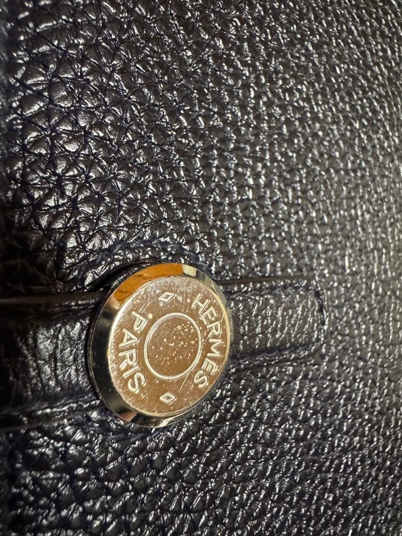 エルメス Hermes ドゴンデュオ GM 財布　ネイビー×オレンジ