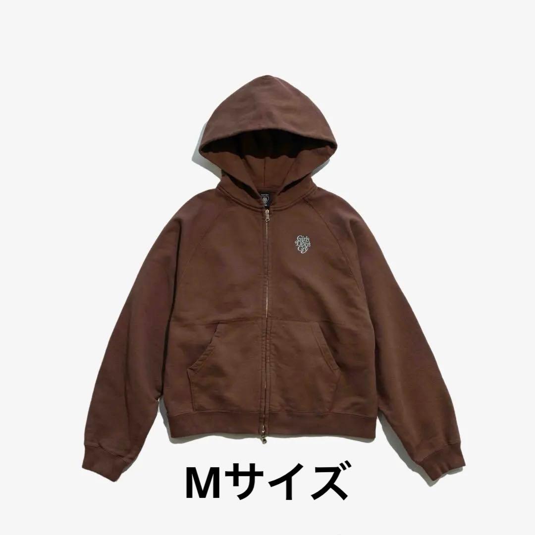 GIRLS DON'T CRY ZIP SWEAT HOODIE ブラウン M
