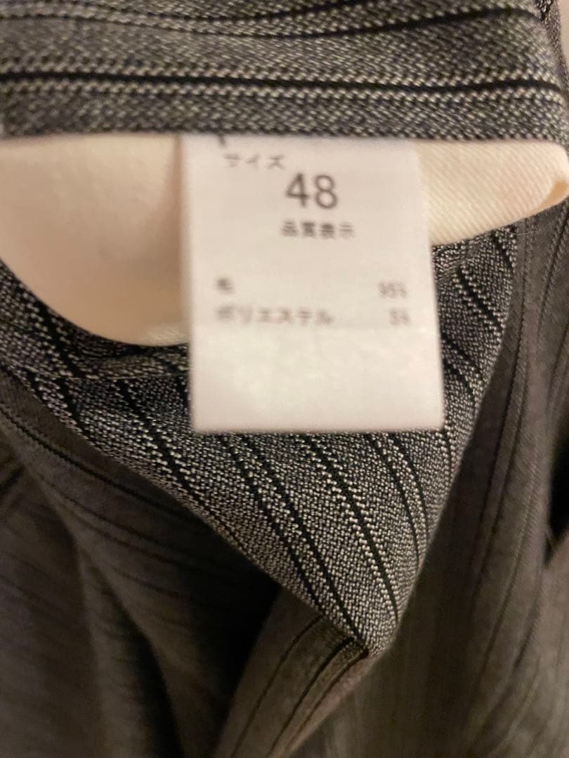 NEAT ストライプ テーパードスラックス48グレー