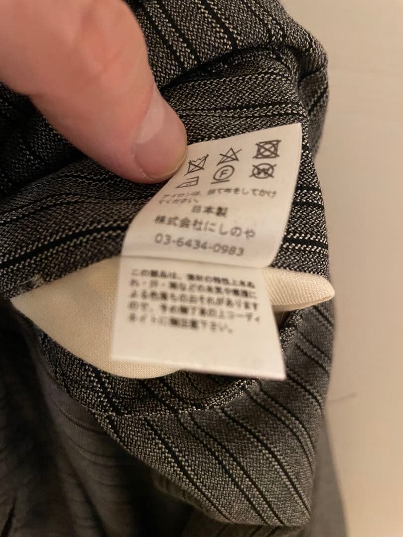 NEAT ストライプ テーパードスラックス48グレー