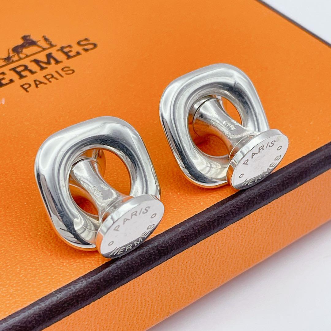 HERMES エルメス　カフリンクス　サークル　セリエ　スクエア　カットアウト