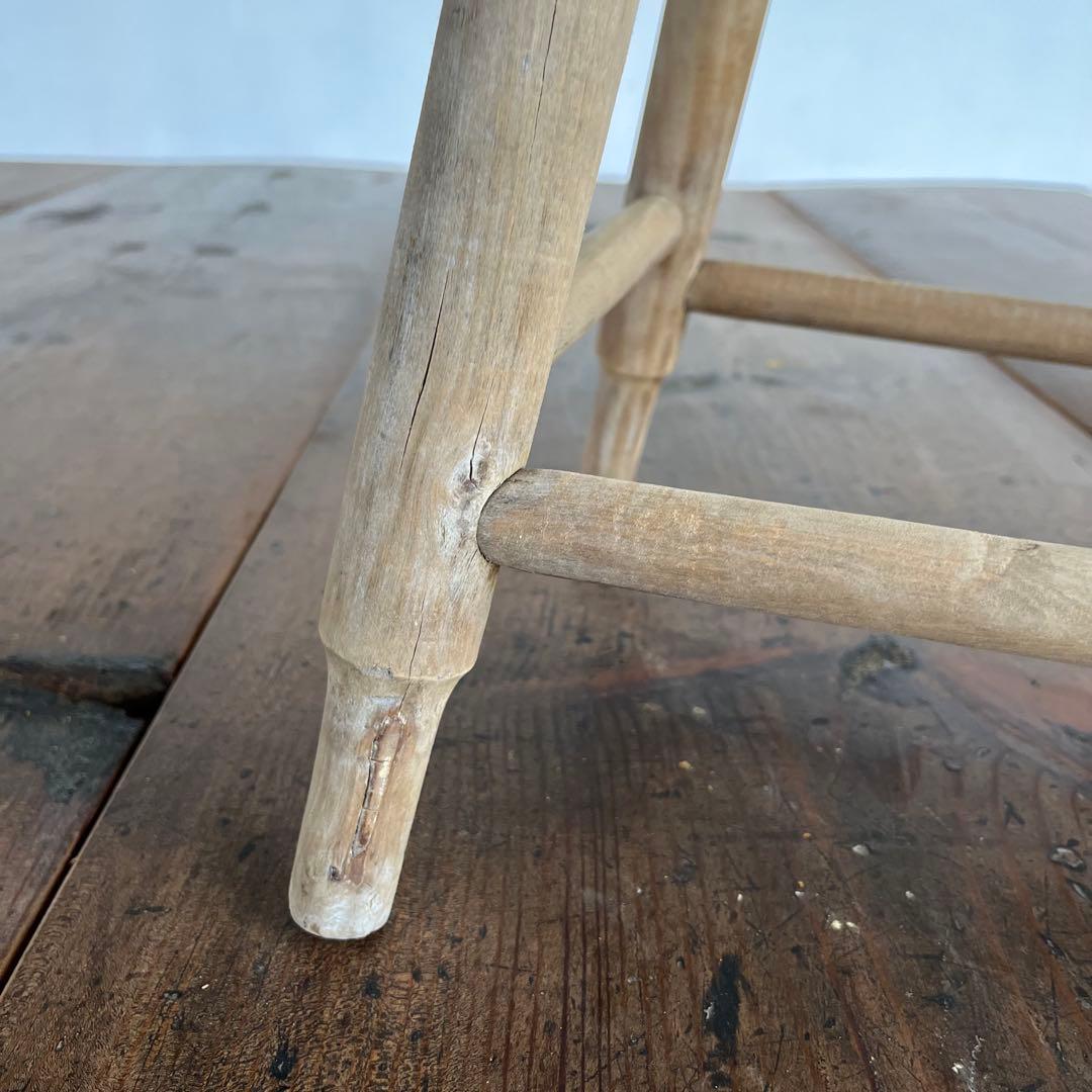 アンティーク スツール 椅子 無垢材 無塗装 シャビー z657