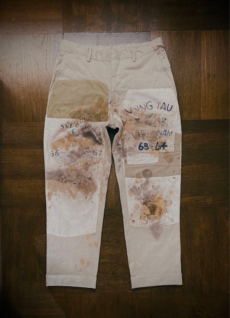 Ralph Lauren ダブルニー チノパン ペイント リメイク 古着