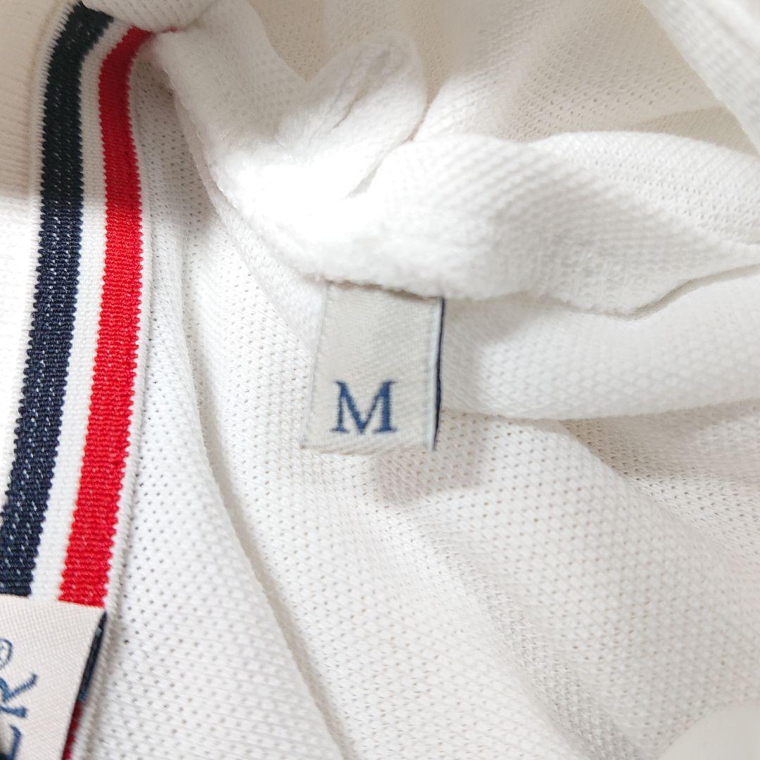 美品✨MONCLER ポロシャツ ホワイト ビッグロゴ ワッペン M