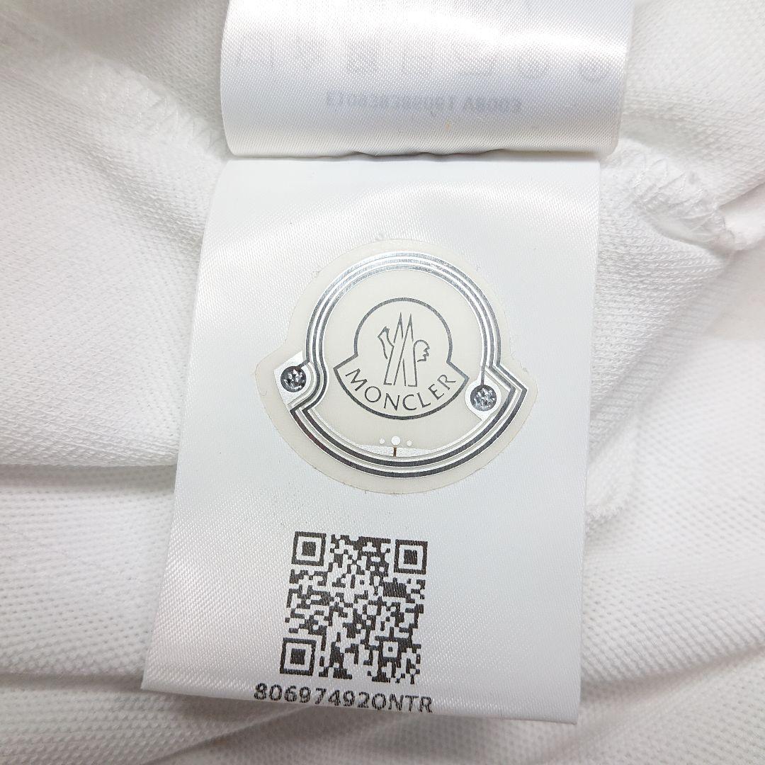 美品✨MONCLER ポロシャツ ホワイト ビッグロゴ ワッペン M