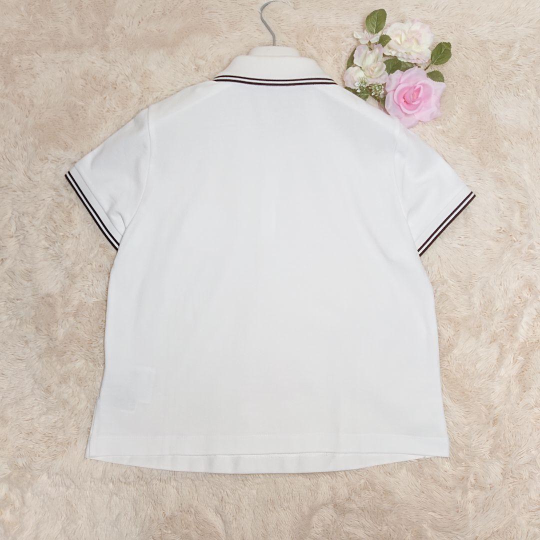 美品✨MONCLER ポロシャツ ホワイト ビッグロゴ ワッペン M