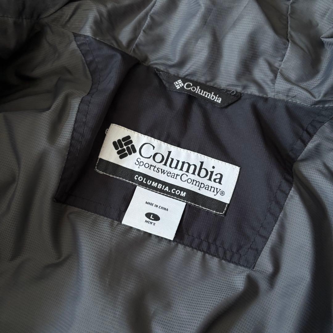00s Columbia フーデッド パフジャケット ドローコード y2k 黒