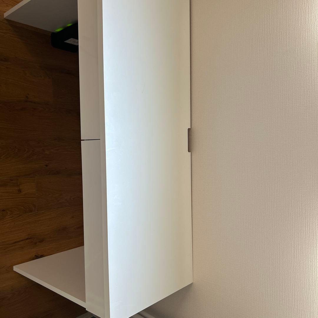 ホワイトシンプルデスク 引き出し付き