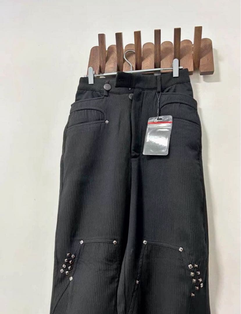 Kiko kostadinov ビジュー付き黒ワイドパンツ トラウザー 44