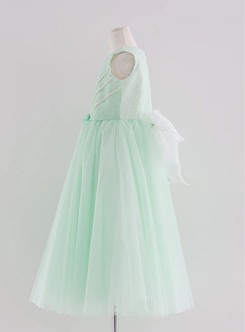 DRESCCO ミント ロング　ドレス パール　フラワー　ドレスコ