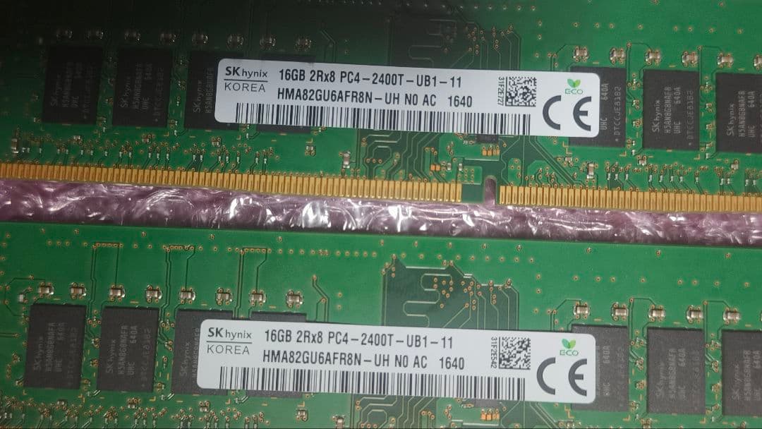 ddr4 16gx2枚 32g 動作確認済み