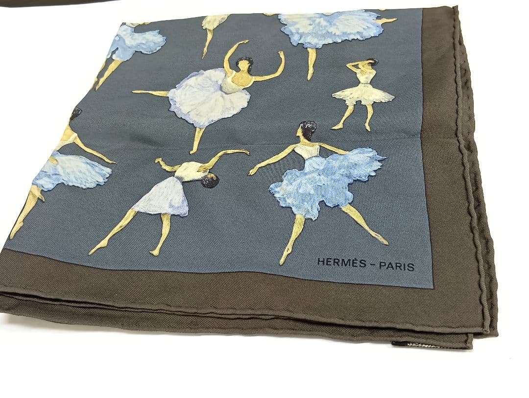 445 HERMES エルメス カレ45 バレリーナ ハンカチ スカーフ