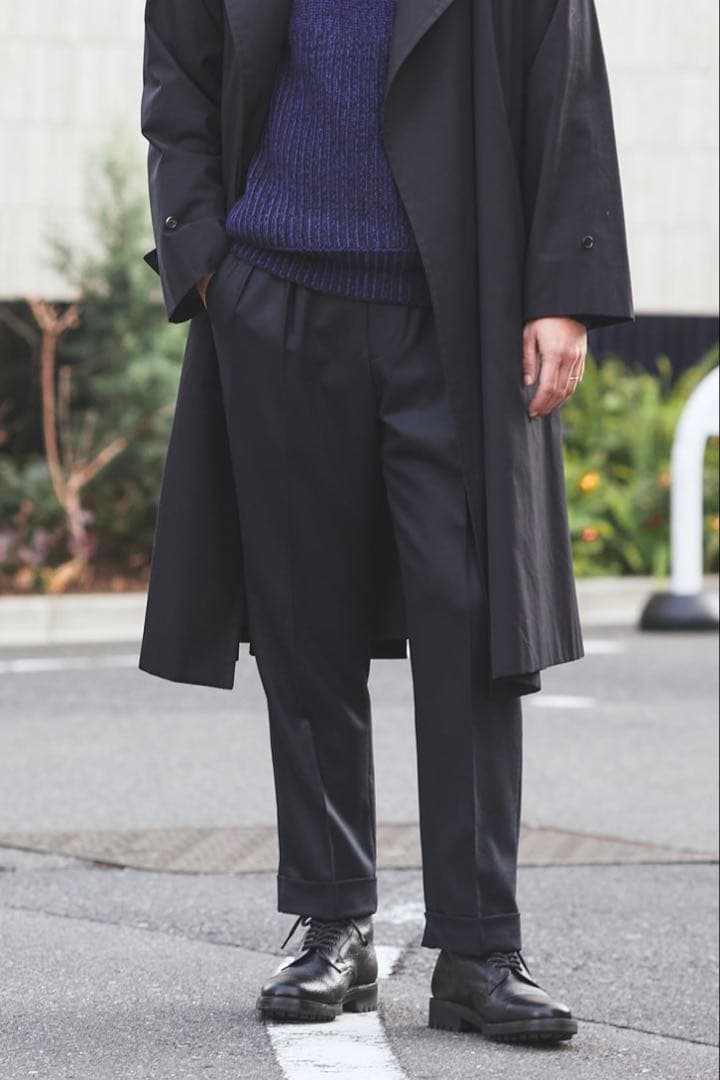 BRITISH MADE ポーツマス　フラノ　ネイビー　L