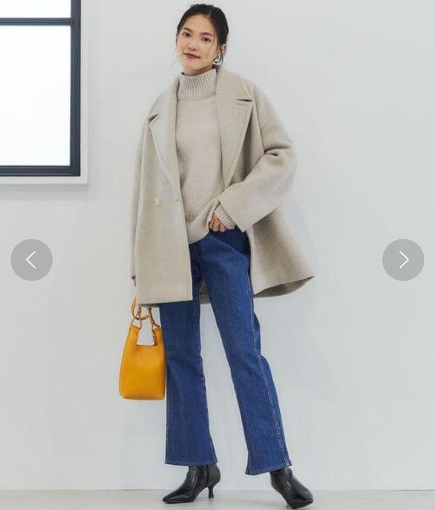 グリーンレーベルリラクシング マンテコ ピュア ショートコート M グレージュ