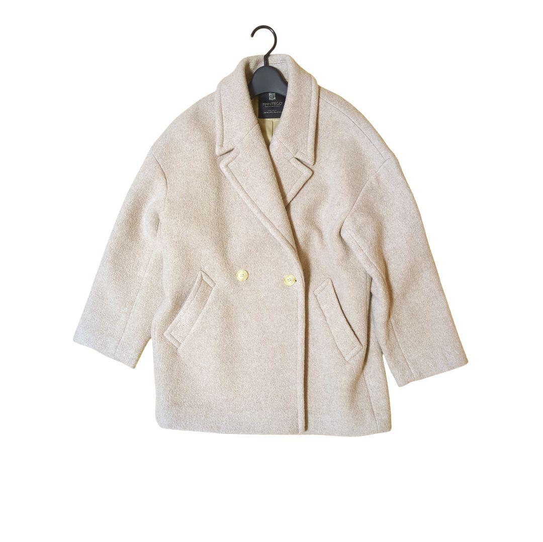 グリーンレーベルリラクシング マンテコ ピュア ショートコート M グレージュ