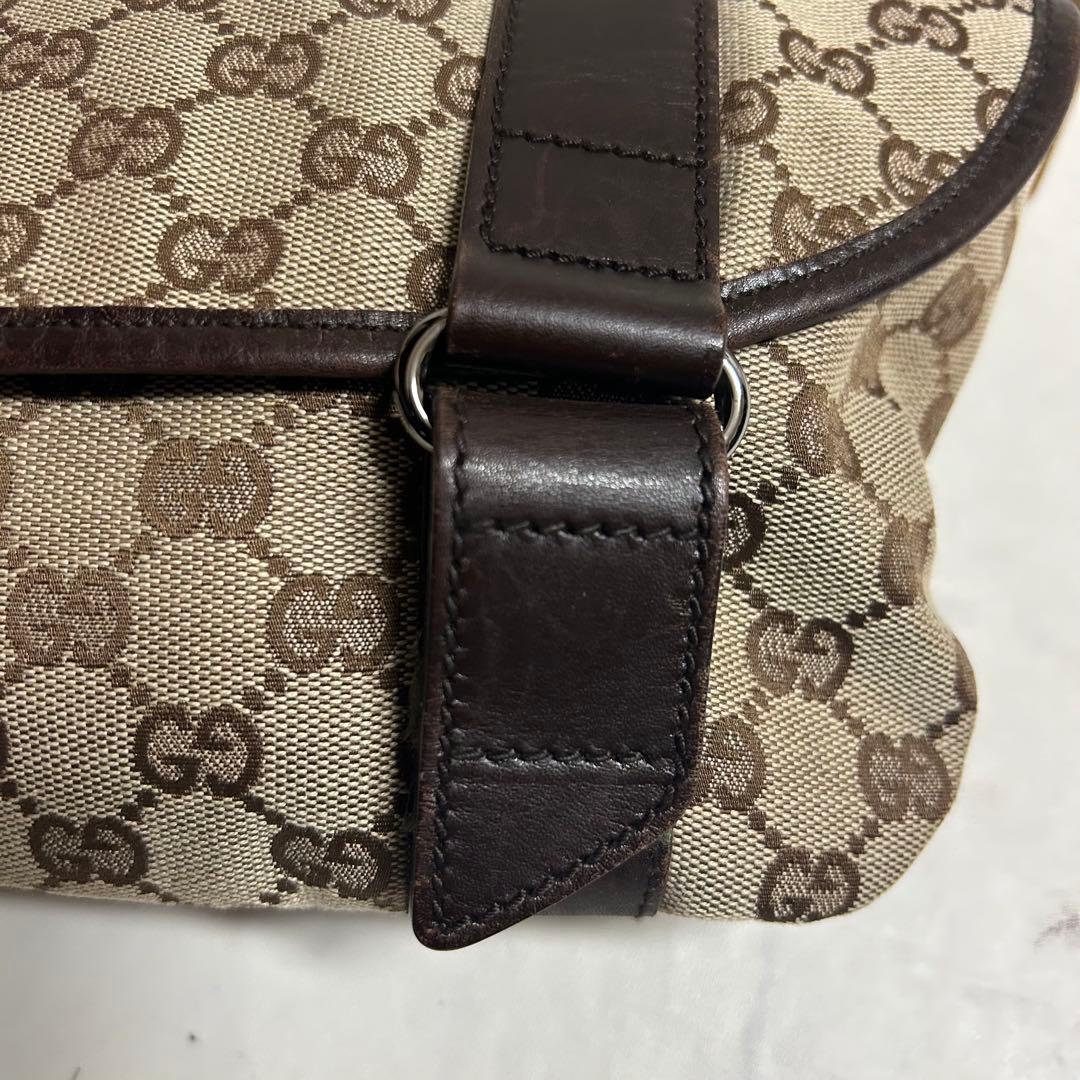美品✨ GUCCI ボディバッグ 斜め掛け ショルダー GGキャンバス ブラウン