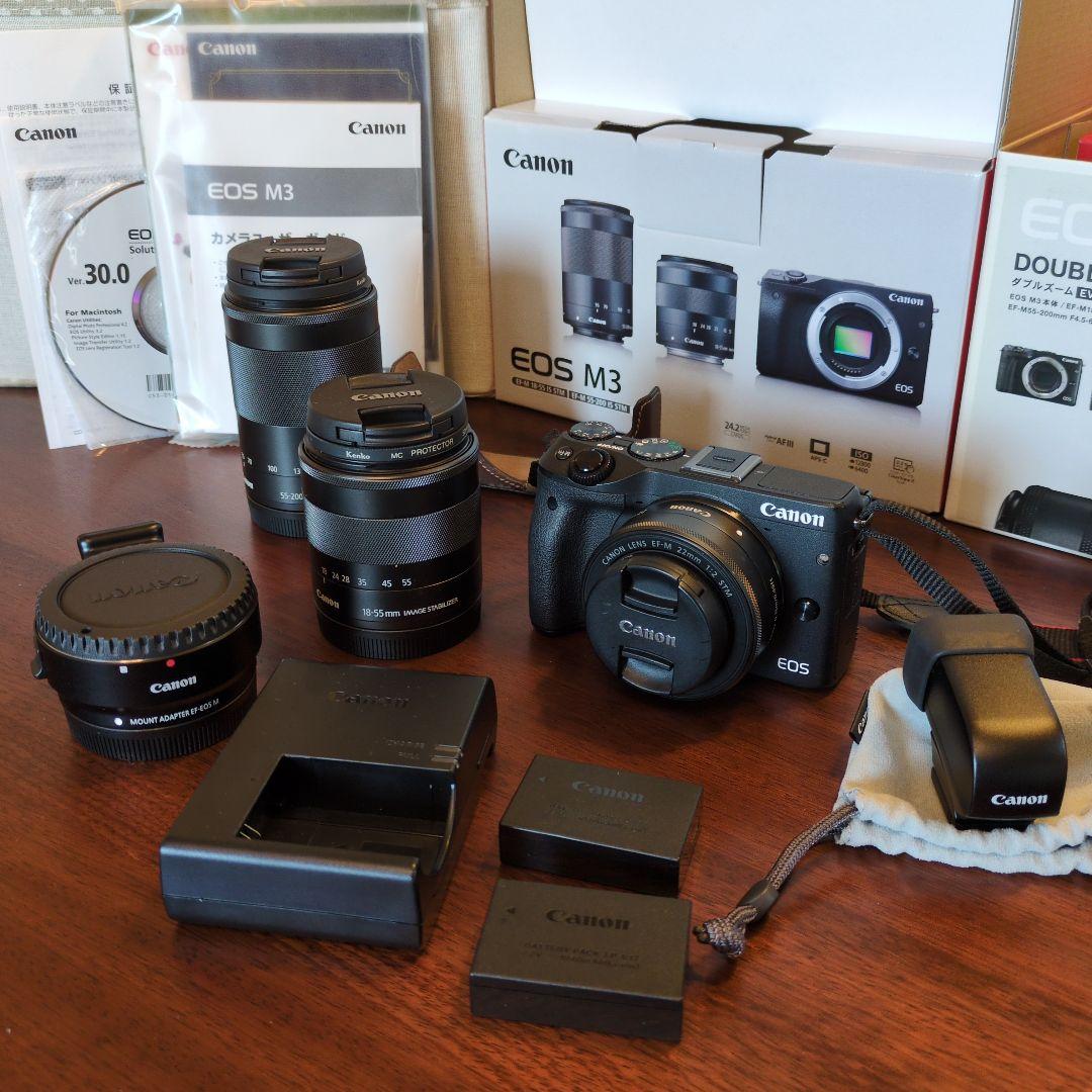 Canon EOS M3 ダブルズーム EVFキット +22mm単焦点レンズ