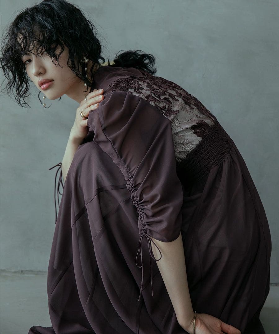 キ★新品★ドリードール　フラワーレース×オーガンジーパーティードレス