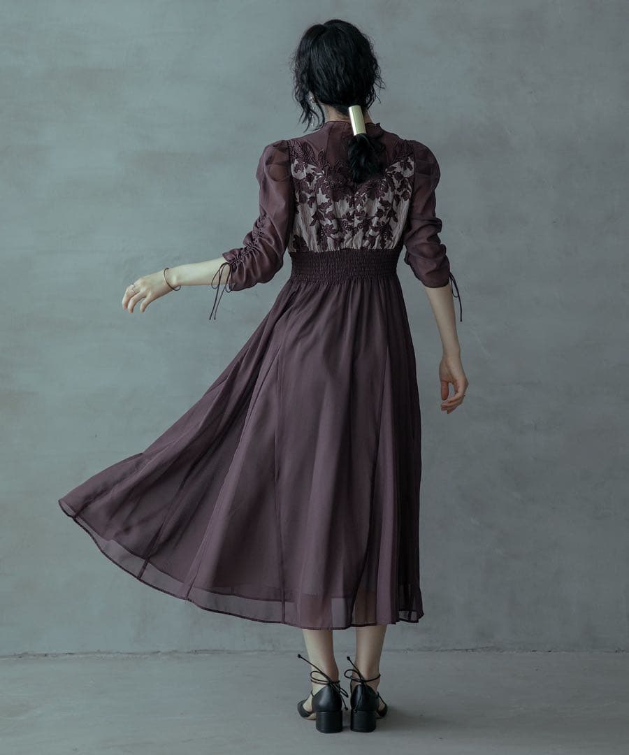 キ★新品★ドリードール　フラワーレース×オーガンジーパーティードレス