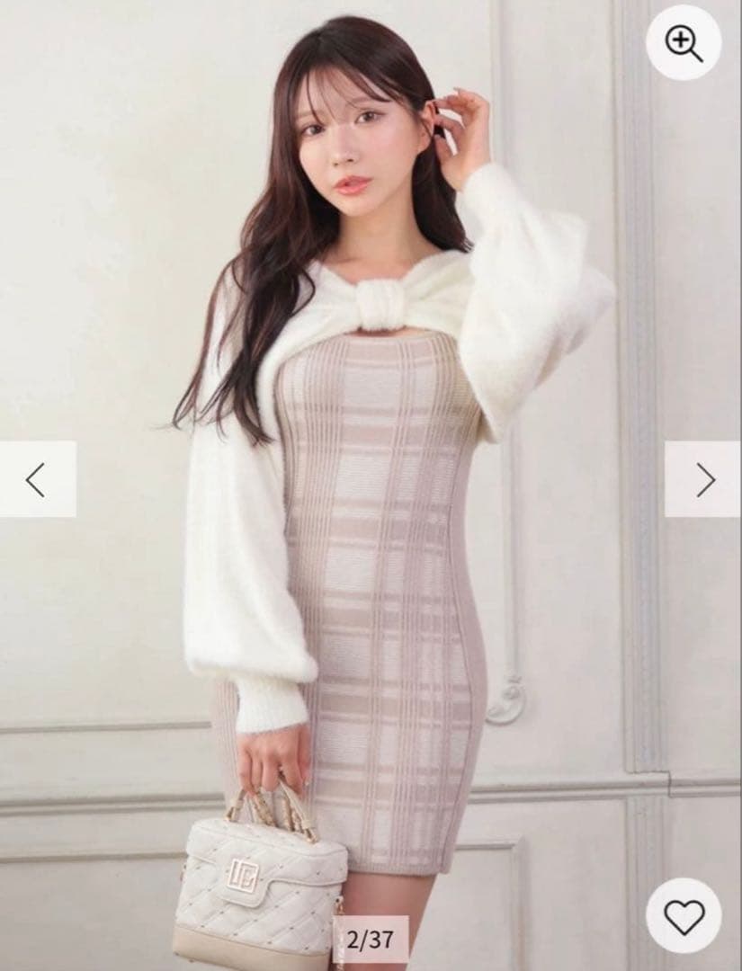 ♡ LIP SERVICE リボンフェザーアンサンブルニットワンピース ♡