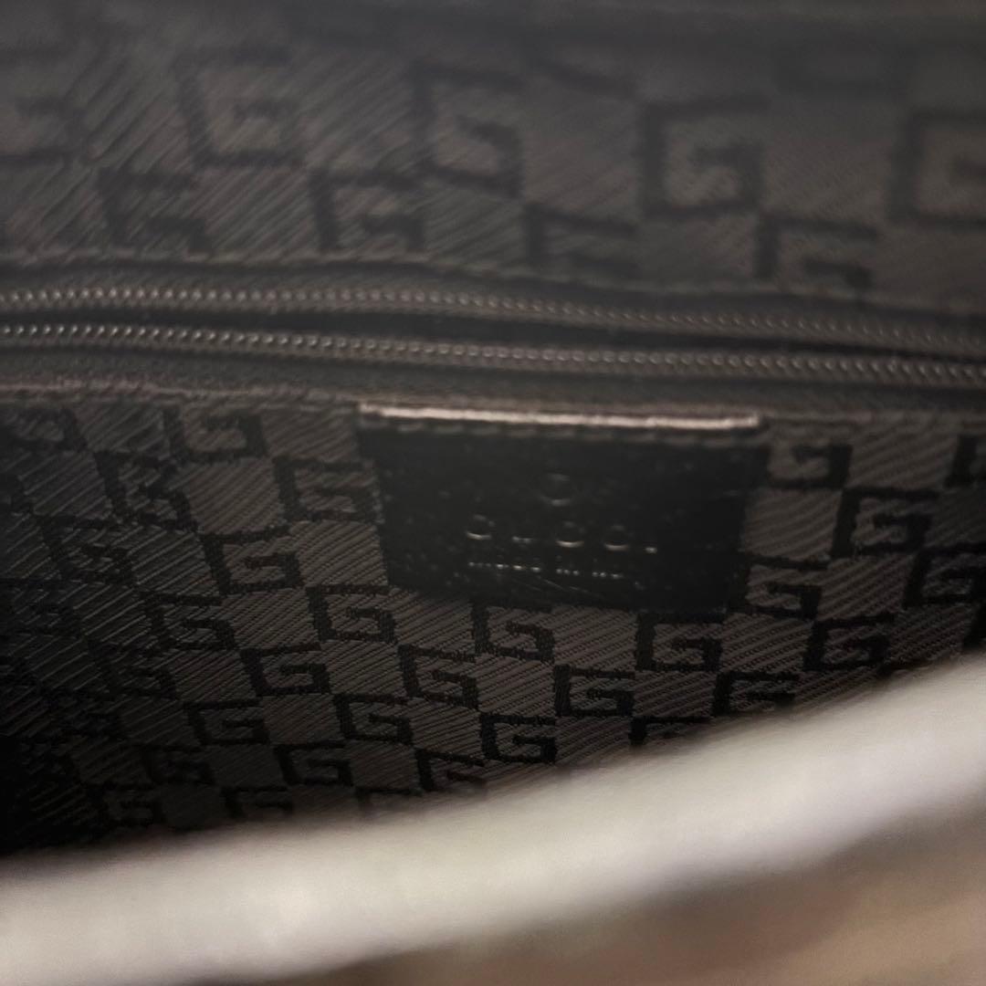 希少品GUCCI バンブーショルダー バッグハンドル キャンバス ブラック