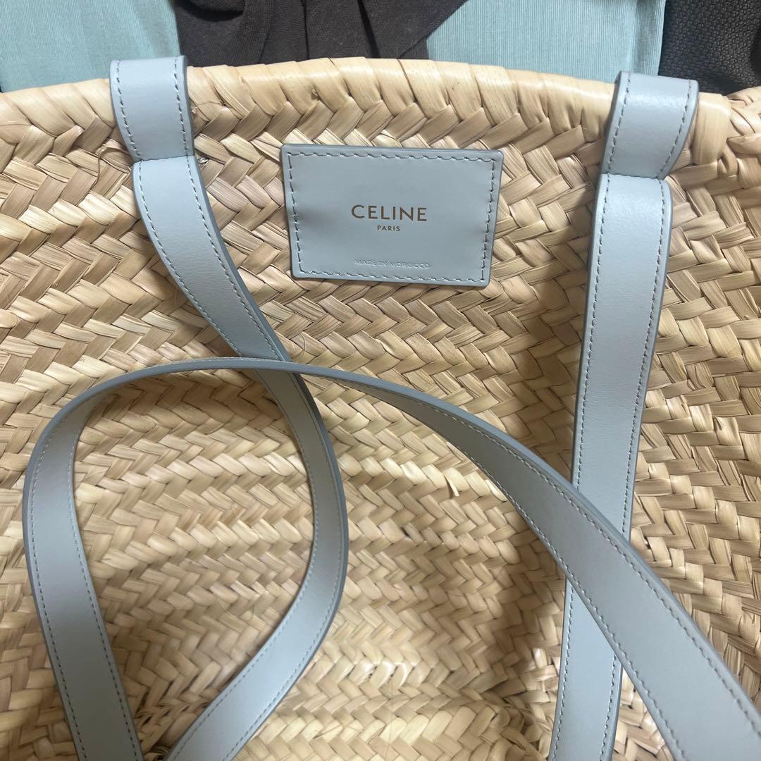 値下げ　リバティ巾着付き❣️セリーヌカゴバック　ライトブルー