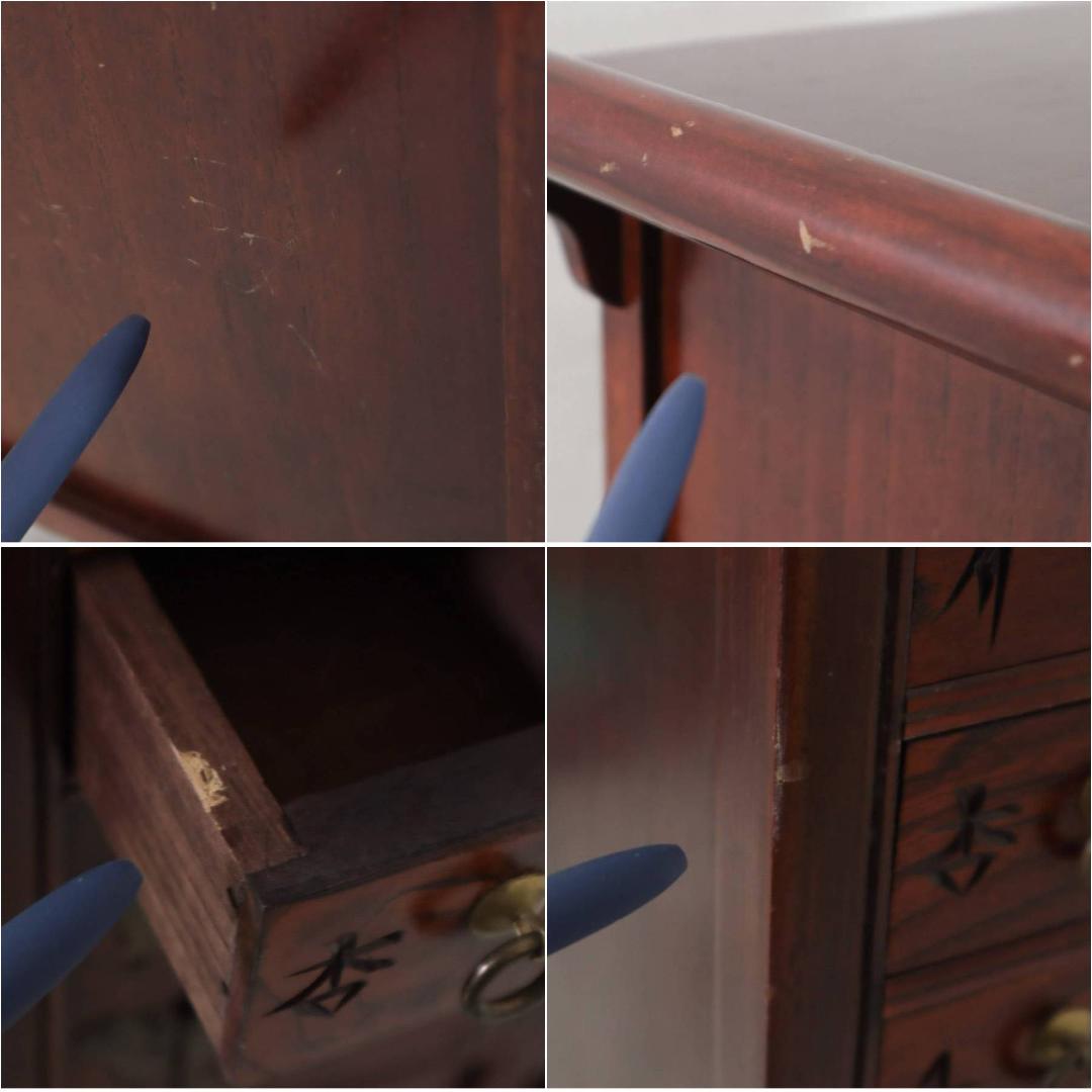 李朝家具 魚錠前付き 彫文字 ヤクジャン 薬箪笥 小引き出し 韓国朝鮮 古民具