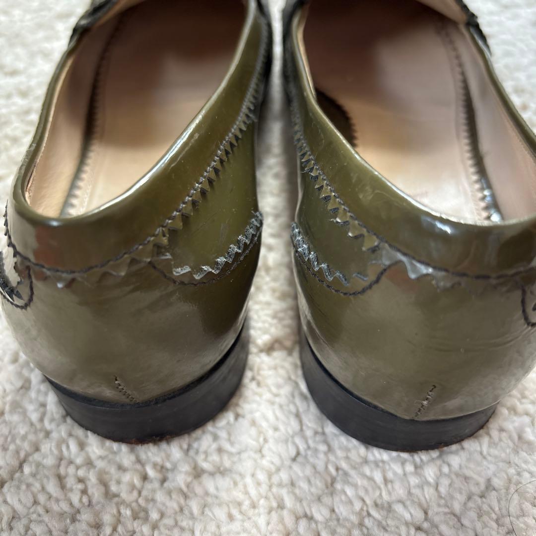 PRADA オリーブグリーン ローファー　361/2