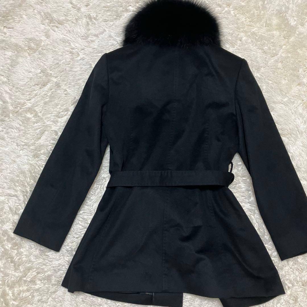 極美品！バルマン！カシミヤ100%コート！ファー！ベルト