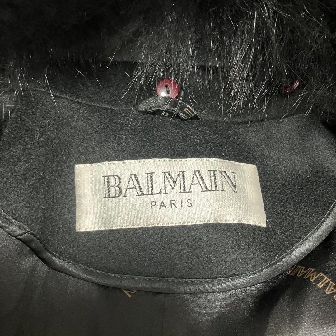 極美品！バルマン！カシミヤ100%コート！ファー！ベルト