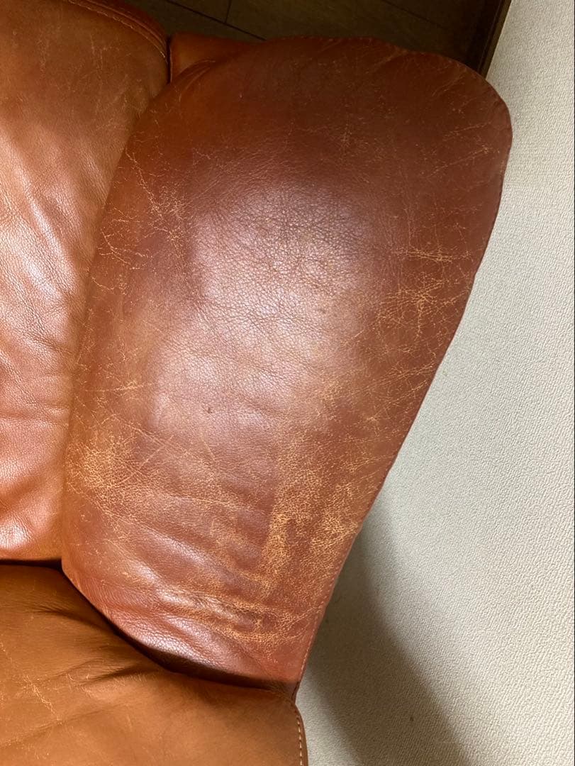 【M】ブラウンレザー リクライニングアームチェア